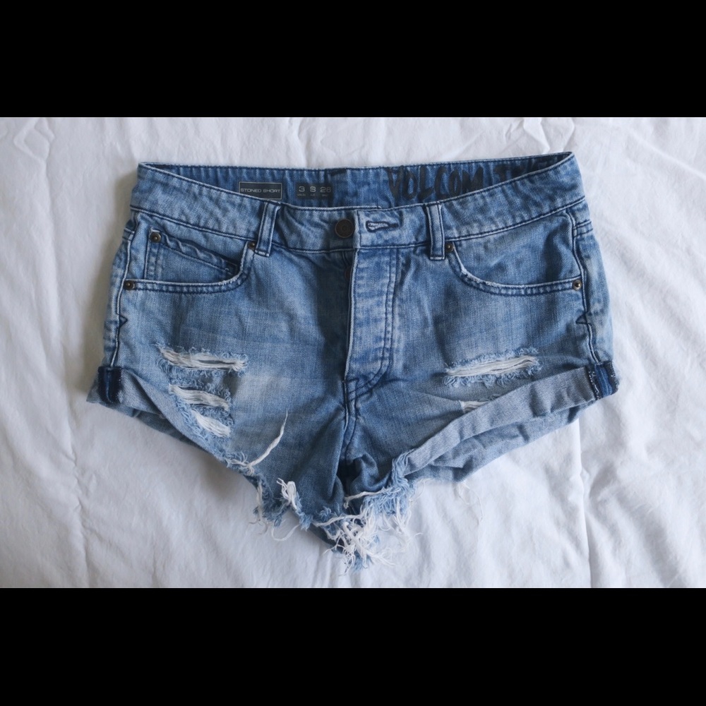 Distressed Volcom Denim shorts